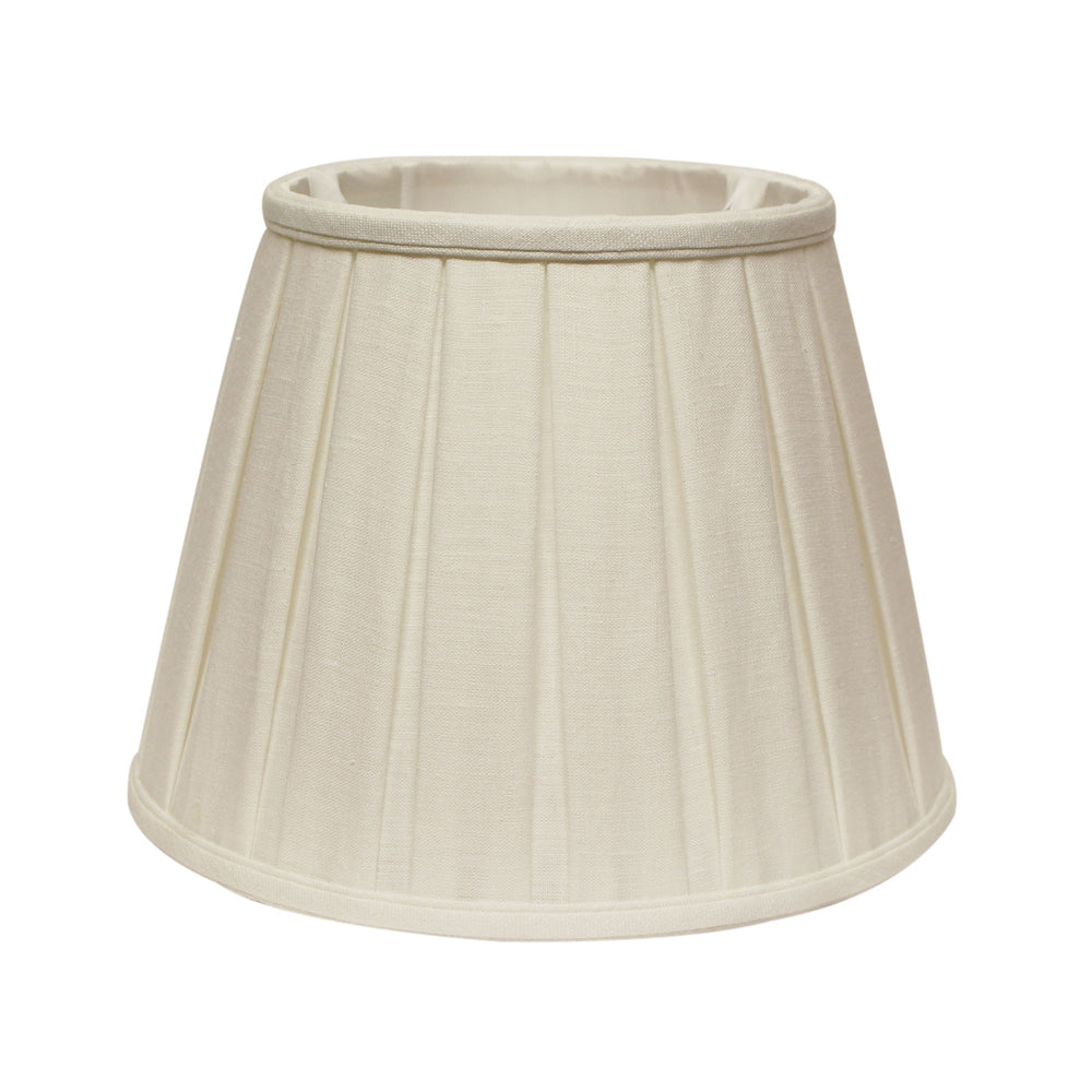 14" White Slanted Linen Lampshade with Box Pleat - Homeroots