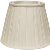 14" White Slanted Linen Lampshade with Box Pleat - Homeroots