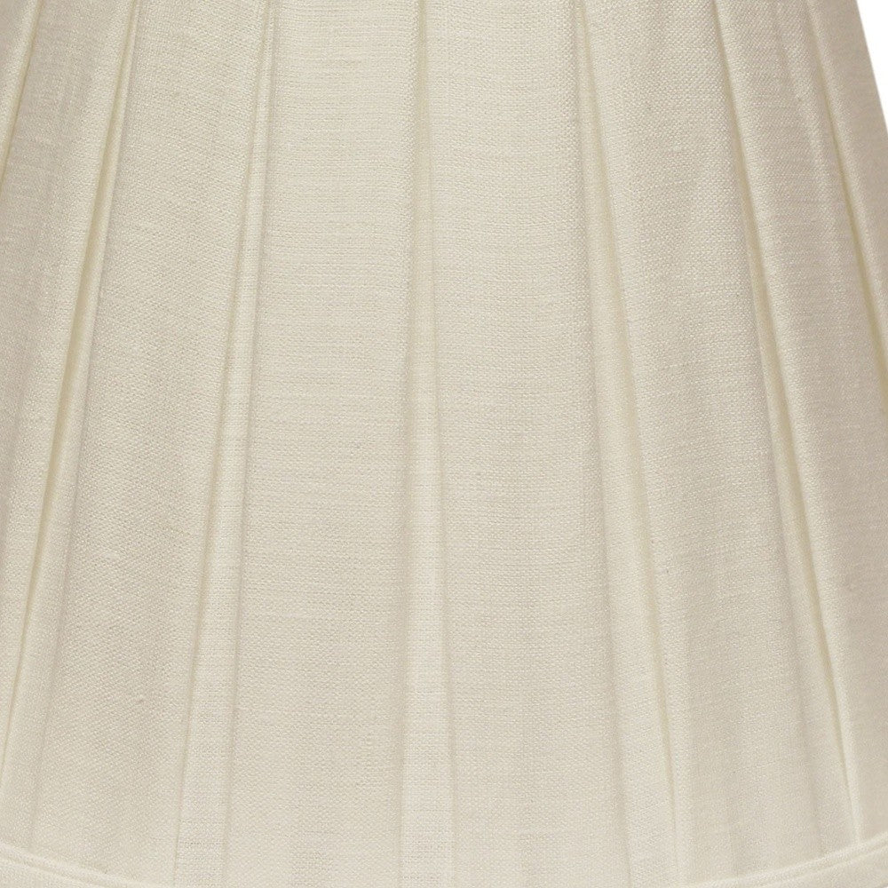 14" White Slanted Linen Lampshade with Box Pleat - Homeroots - Flyclothing LLC