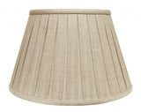 14" Cream Slanted Linen Lampshade with Box Pleat - Homeroots