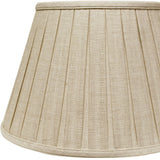 14" Cream Slanted Linen Lampshade with Box Pleat