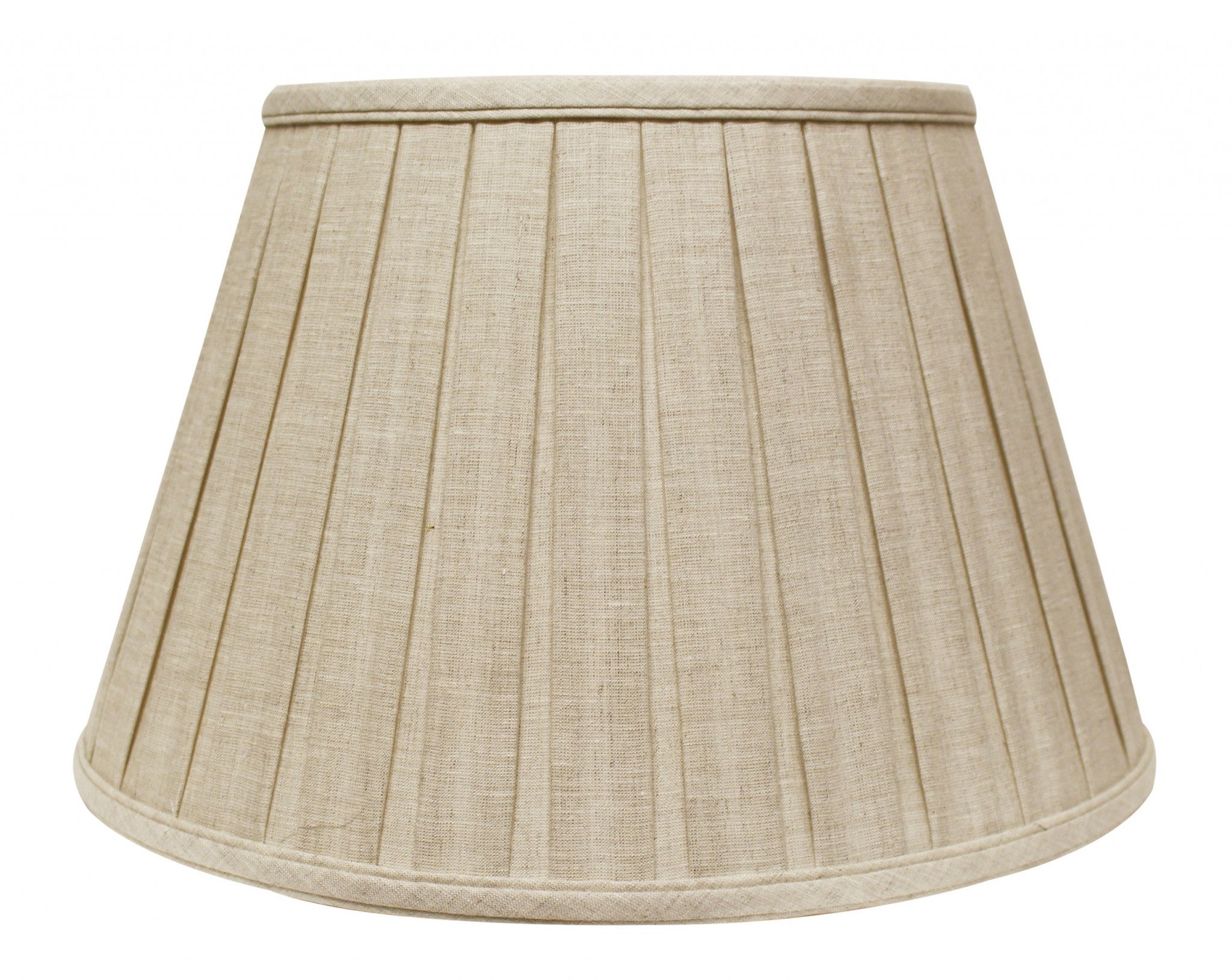 16" Cream Slanted Linen Lampshade with Box Pleat - Homeroots - Flyclothing LLC