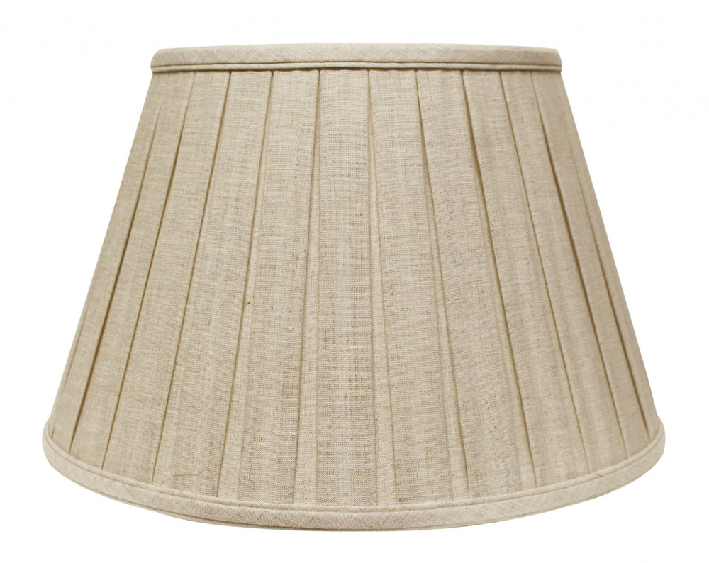16" Cream Slanted Linen Lampshade with Box Pleat - Homeroots