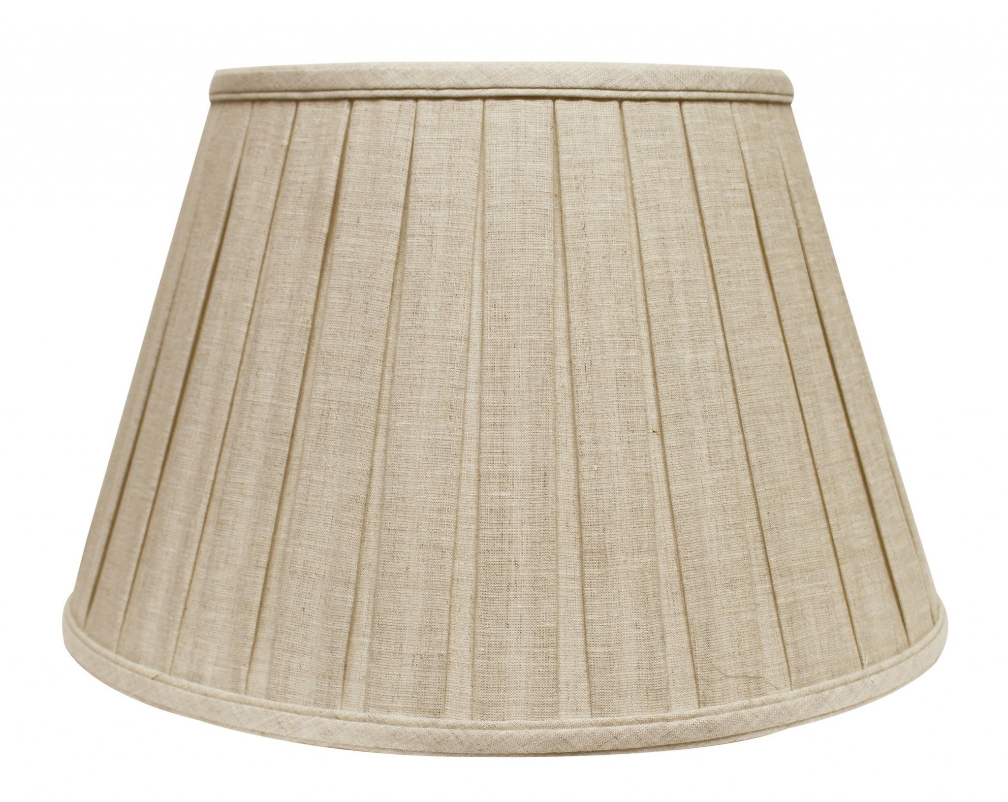 16" Cream Slanted Linen Lampshade with Box Pleat - Homeroots - Flyclothing LLC