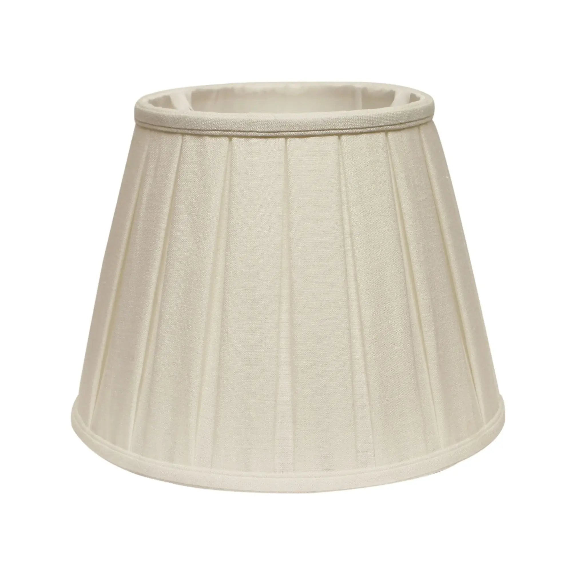 18" White Slanted Linen Lampshade with Box Pleat - Homeroots - Flyclothing LLC
