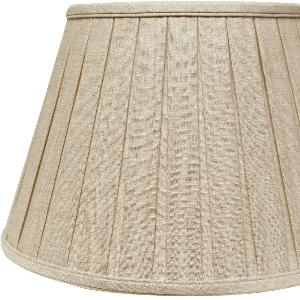 18" Cream Slanted Linen Lampshade with Box Pleat - Homeroots - Flyclothing LLC