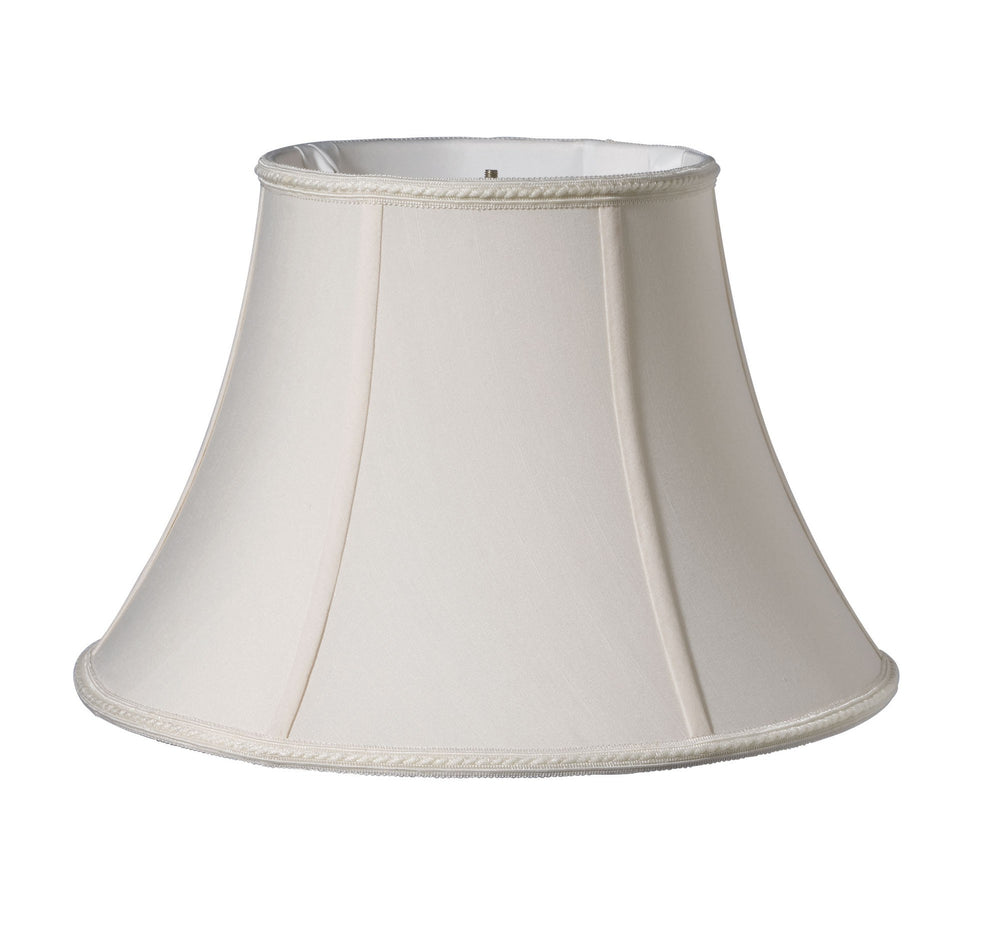 14" Cream Slanted Oval Shantung Lampshade - Homeroots