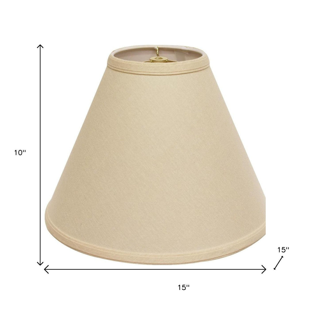 15" Parchment Biege Deep Cone Slanted Linen Lampshade - Homeroots - Flyclothing LLC