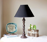 15" Jet Black Deep Cone Slanted No Shantung Lampshade - Homeroots
