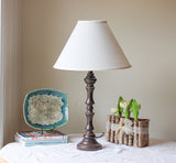 19" Off White Deep Cone Slanted Linen Lampshade - Homeroots