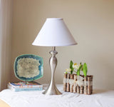 19" White Deep Cone Slanted No Slub Lampshade - Homeroots