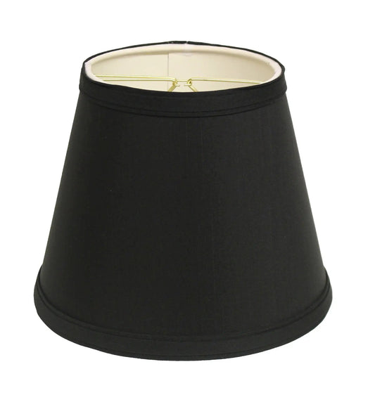 8" Black with White  Empire Hardback Slanted Shantung Lampshade - Homeroots