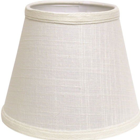 12" White Empire Hardback Slanted Linen Lampshade UF - Homeroots