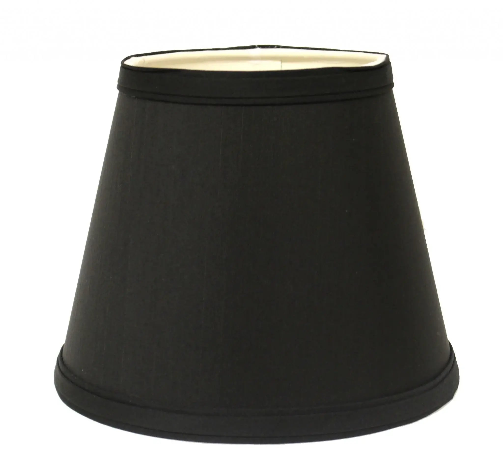 12" Black with White Hardback Empire Slanted Slanted Shantung Lampshade - Homeroots - Flyclothing LLC