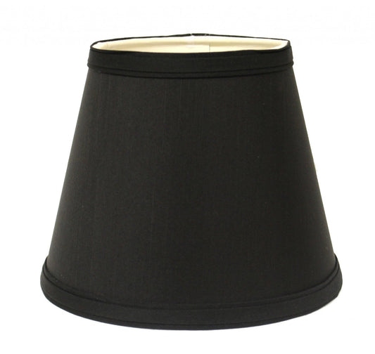 12" Black with White Hardback Empire Slanted Slanted Shantung Lampshade - Homeroots