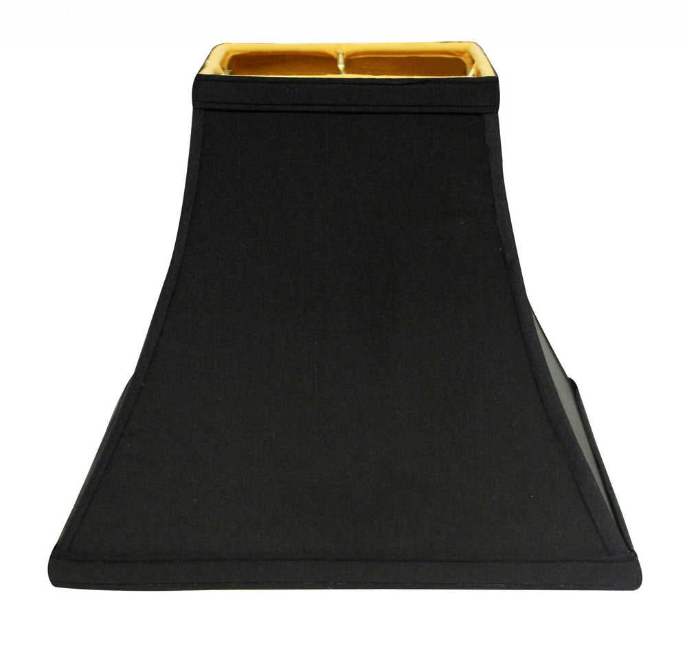 10" Black with Gold Lining Square Bell Shantung Lampshade - Homeroots - Flyclothing LLC