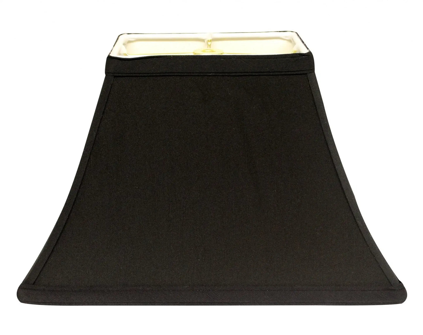 12" Black with White Lining Rectangle Bell Shantung Lampshade - Homeroots - Flyclothing LLC