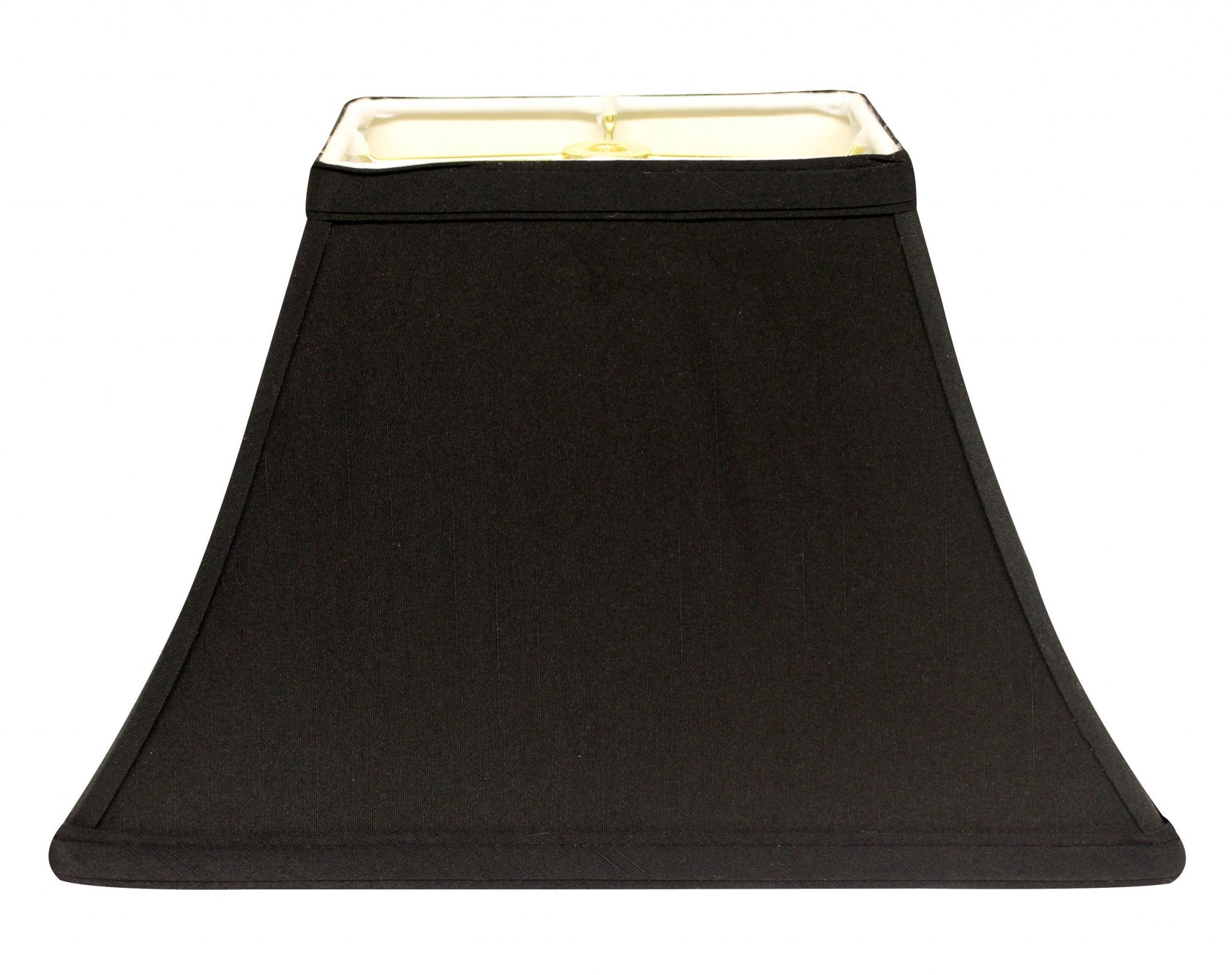 12" Black with White Lining Rectangle Bell Shantung Lampshade - Homeroots - Flyclothing LLC