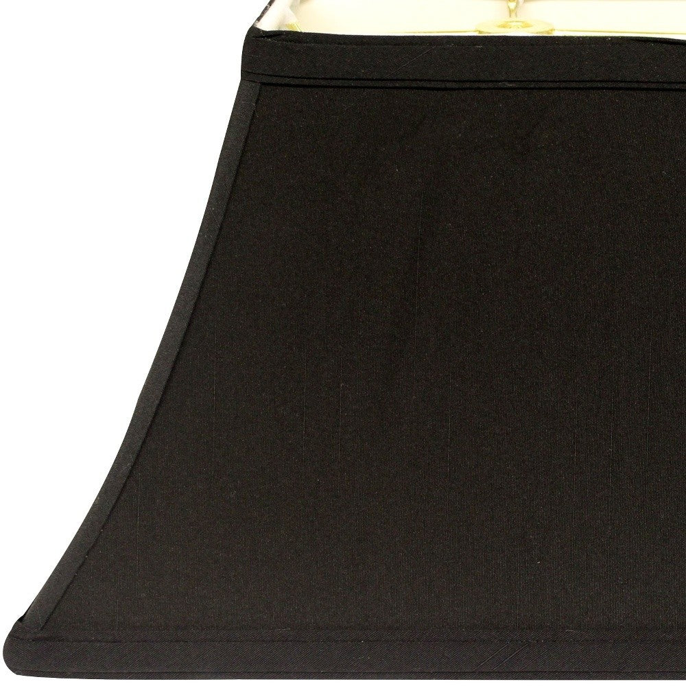 12" Black with White Lining Rectangle Bell Shantung Lampshade - Homeroots - Flyclothing LLC