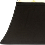 12" Black with White Lining Rectangle Bell Shantung Lampshade - Homeroots - Flyclothing LLC