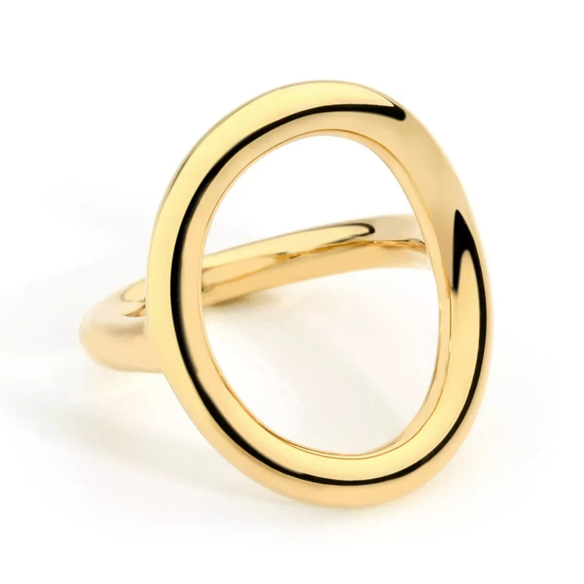 18K Gold-Plated Copper Round Ring - Trendsi - Flyclothing LLC