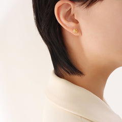 Titanium Steel Rose Stud Earrings - Flyclothing LLC