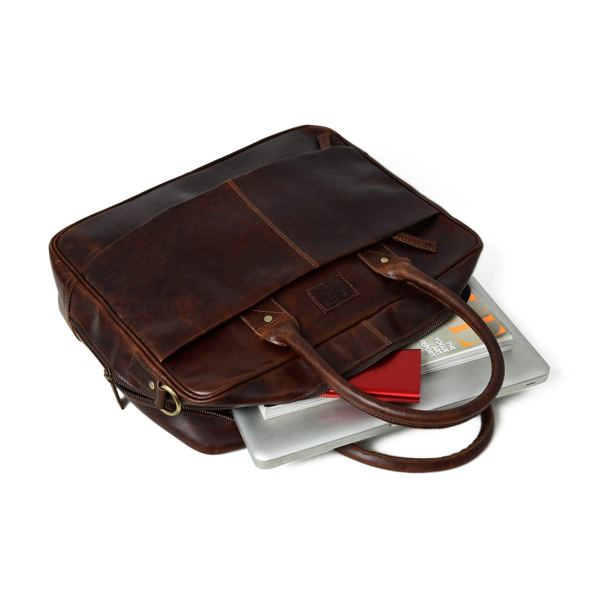 Crimson Contemporary Briefcase - Classy Leather Bags - Flyclothing LLC
