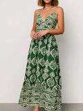 Printed V-Neck Maxi Cami Dress - Trendsi - Flyclothing LLC