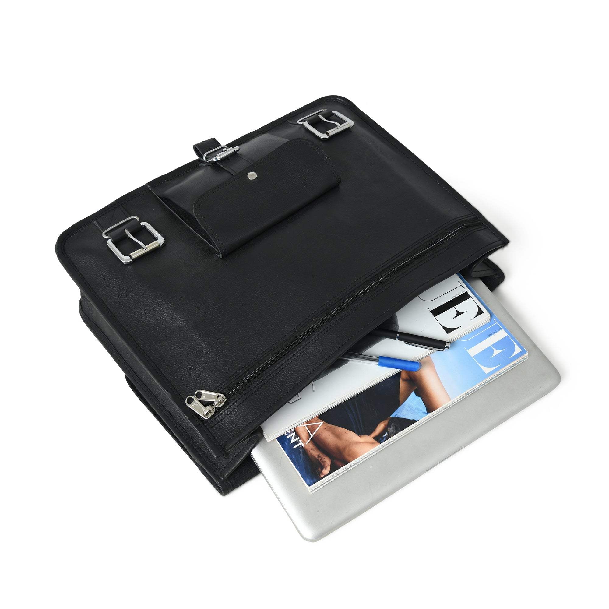 Shadow Silver Black Messenger Bag - Classy Leather Bags - Flyclothing LLC