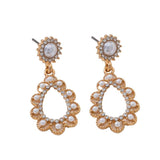 New Arrival Fashion Rhinestone Inlaid Circle Drop Earrings, Premium Unique Pearl Ear Jewelry, Geometric Stud Earrings For Women Daily Wear - My Store - Flyclothing LLC
