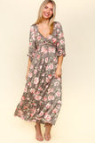 Haptics Twisted Detail Ruffled Hem Floral Dress with Side Pockets - Trendsi