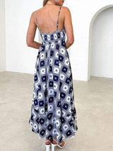 Printed Square Neck Midi Cami Dress - Trendsi - Flyclothing LLC