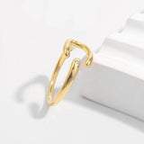 925 Sterling Silver Inlaid Zircon Open Ring - Trendsi - Flyclothing LLC