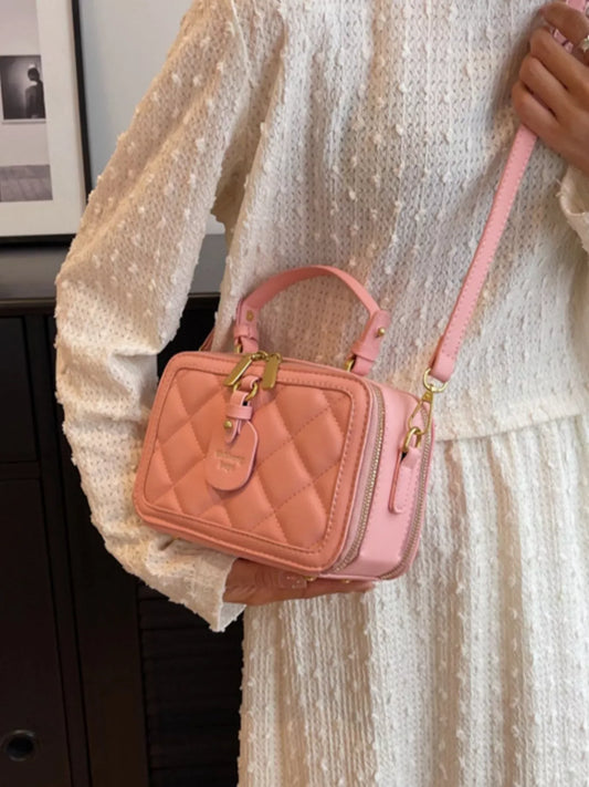 Quilted Boxy Crossbody Bag - Trendsi - Flyclothing LLC