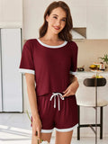 Ribbed Round Neck Top and Shorts Set - Trendsi - Flyclothing LLC