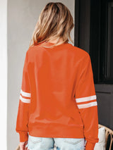 Stripe Round Neck Long Sleeve Sweatshirt - Trendsi - Flyclothing LLC