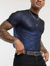 Men's Full Size Mock Neck Short Sleeve Top Plus Size - Trendsi - Flyclothing LLC
