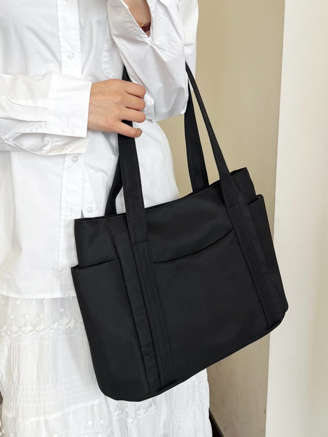 Oxford Cloth Tote Bag with Zipper - Trendsi