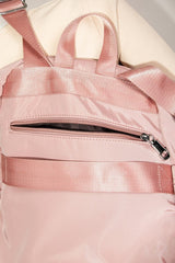 Fame Adjustable Strap Nylon Backpack Bag with Side Pockets - Trendsi