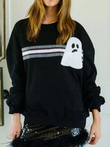 Halloween Sequin Round Neck Sweatshirt - Trendsi - Flyclothing LLC