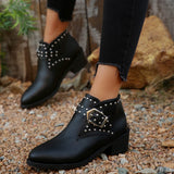 Studded Buckle Chelsea Boots - Trendsi