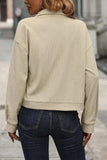 Pocketed Collared Neck Button Up Jacket - Trendsi - Flyclothing LLC