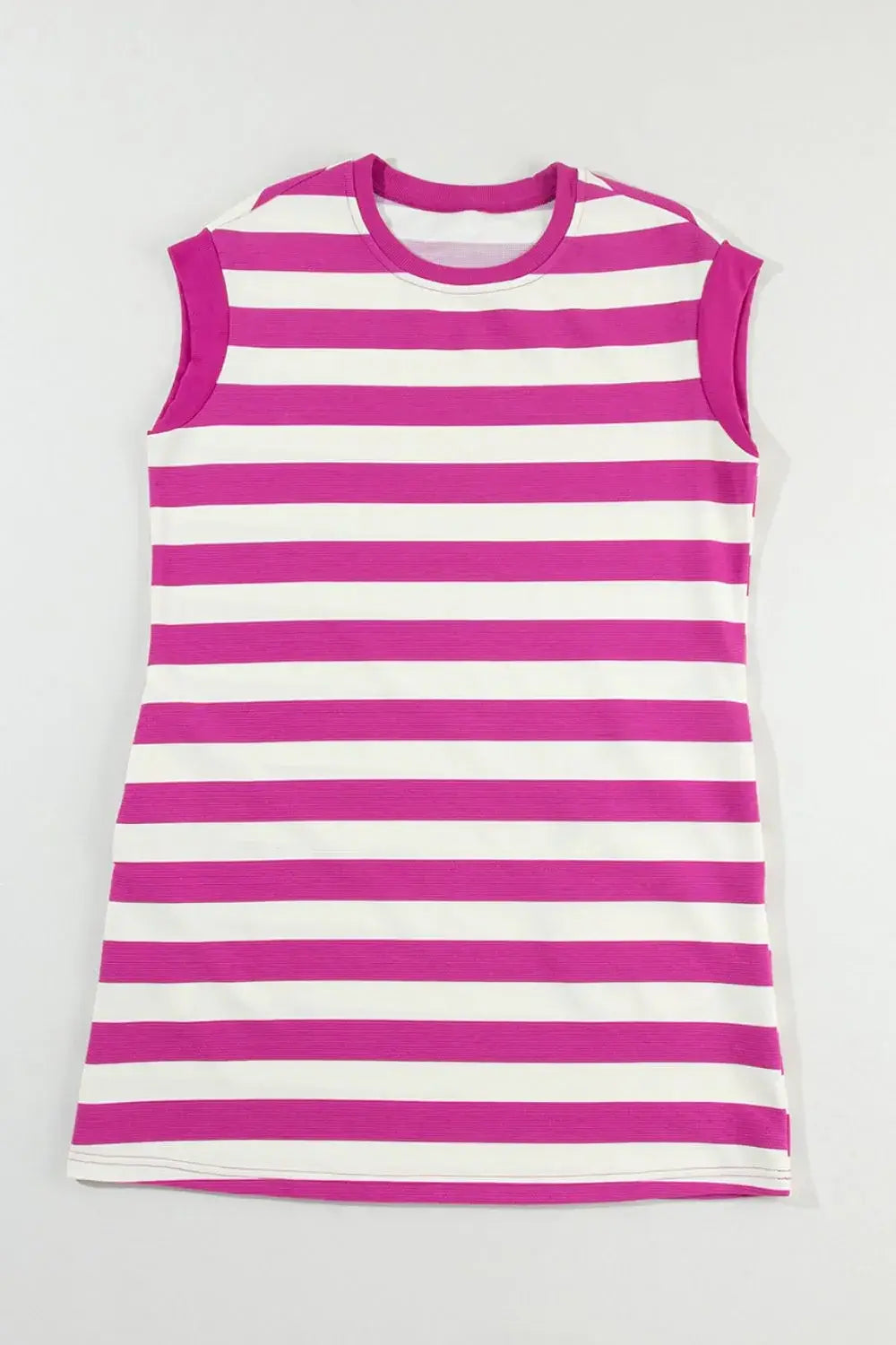 Stripe Cap Sleeve Pocketed Shift Tee Dress - Trendsi - Flyclothing LLC