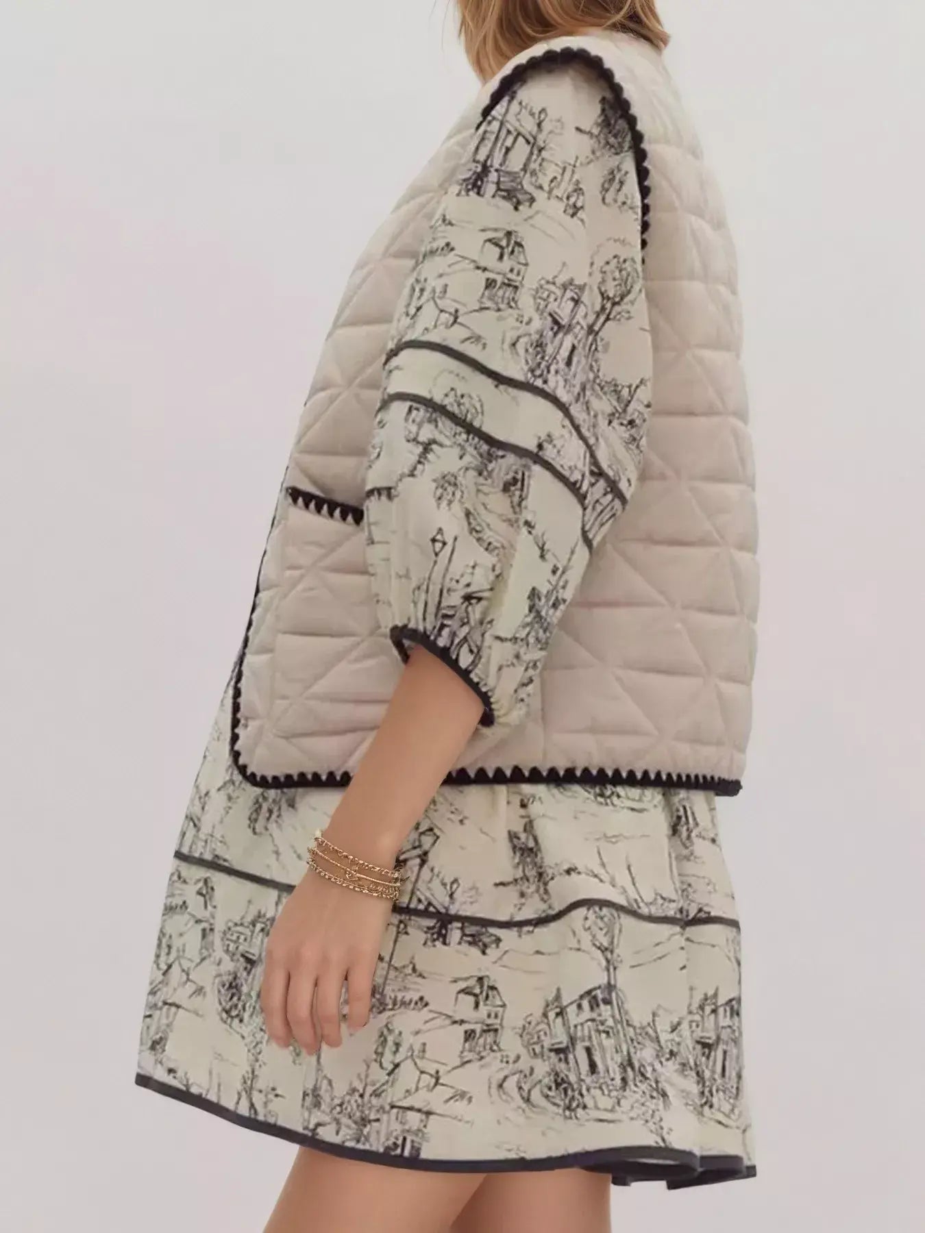 Textured Snap Down Vest Coat - Trendsi - Flyclothing LLC