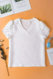 V-Neck Petal Sleeve Blouse - Trendsi - Flyclothing LLC