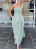 Devine Cutout Square Neck Cami Dress - Trendsi