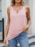O-Ring Cutout Ribbed Knit Tank Top - Trendsi - Flyclothing LLC