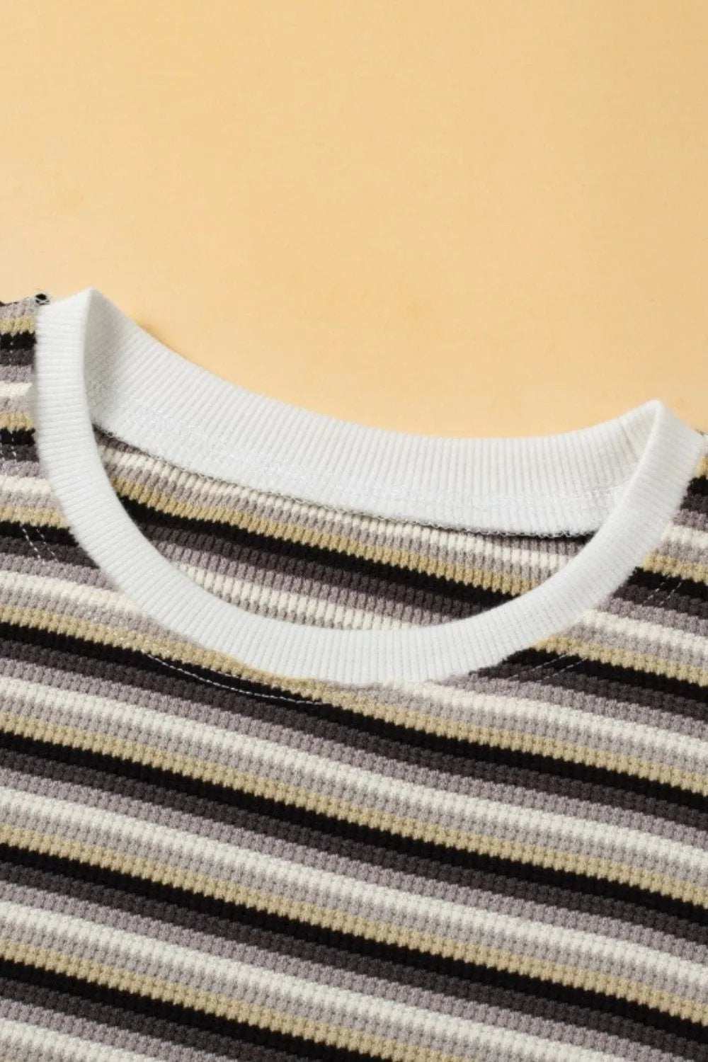 Striped Round Neck Short Sleeve Top and Pants Set - Trendsi - Flyclothing LLC