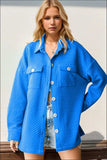 Double Take Full Size Textured Button Up Drop Shoulder Shacket - Trendsi - Flyclothing LLC