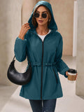 Ivy Lane Outdoor Waterproof Long Sleeve Hooded Windbreaker - Trendsi - Flyclothing LLC